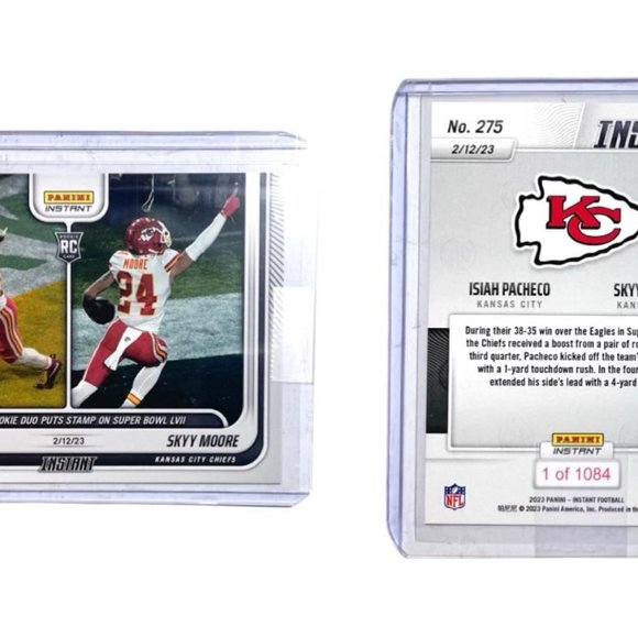 2022 Panini Instant Isiah Pacheco/Skyy Moore SUPER BOWL LVII KC #275 RC 1/1084 - Picture 13 of 13